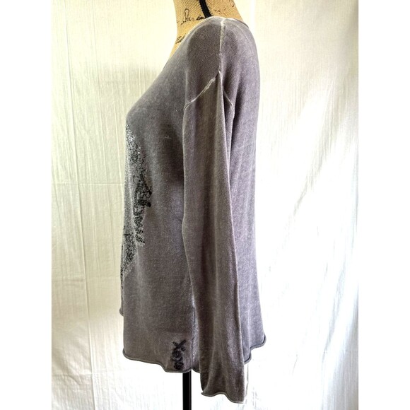 Princess Goes Hollywood Cotton/Cashmere Taupe Sequined Hearts Sweater Sz 8/38 - Picture 3 of 12